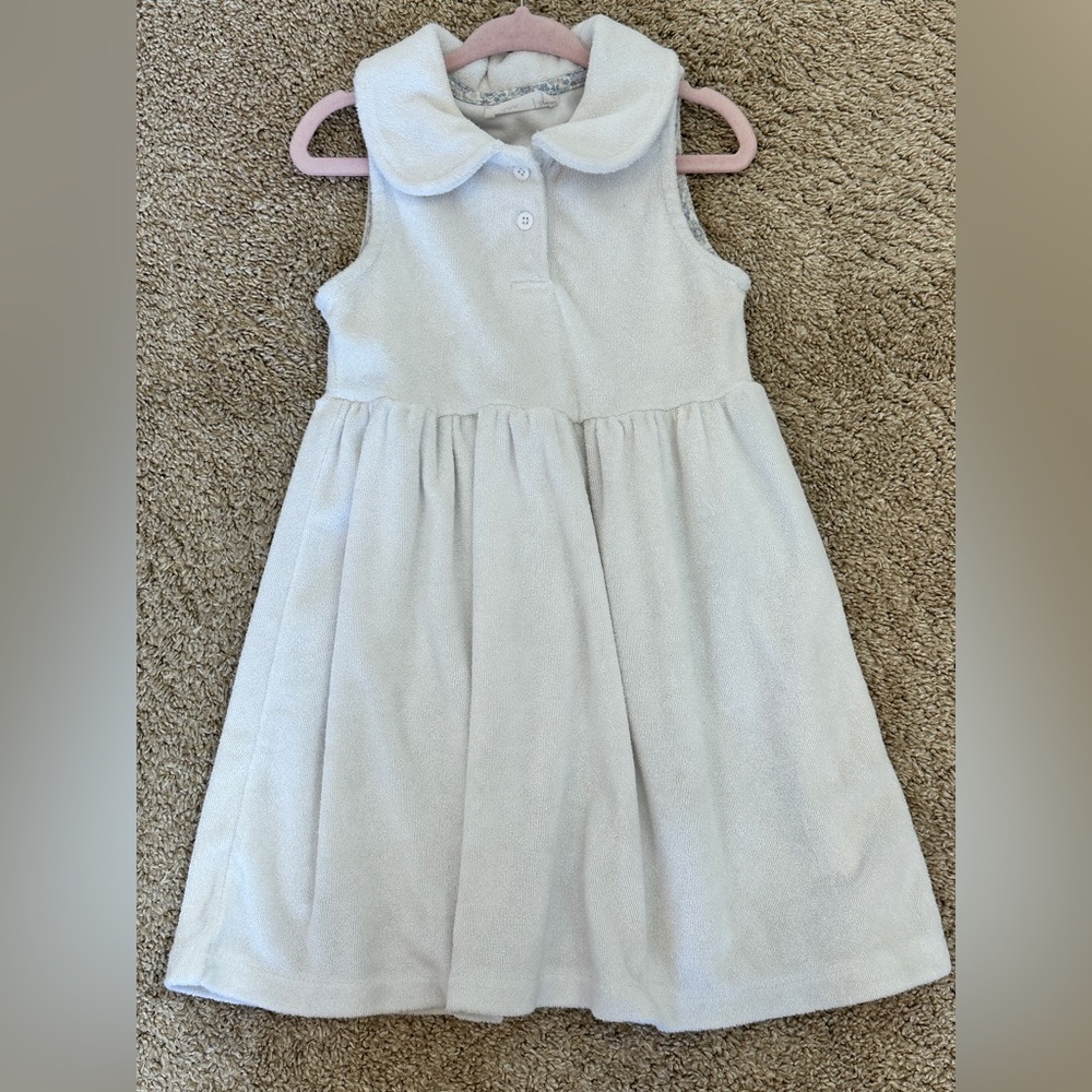 Minnow girls white french terry tennis dress 3/4T